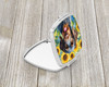 German Wirehaired Pointer in Sunflowers Compact Decorative Travel Makeup Mirror product image at NuMercy 2