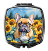 French Bulldog in Sunflowers Compact Decorative Travel Makeup Mirror DAC6080 product image at NuMercy