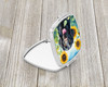 Flat-Coated Retriever in Sunflowers Compact Decorative Travel Makeup Mirror product image at NuMercy 2