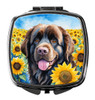 Newfoundland in Sunflowers Compact Decorative Travel Makeup Mirror DAC6124 product image at NuMercy