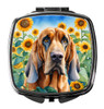 Bloodhound in Sunflowers Compact Decorative Travel Makeup Mirror product image at NuMercy