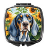 Bluetick Coonhound in Sunflowers Compact Decorative Travel Makeup Mirror product image at NuMercy