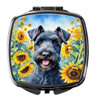 Kerry Blue Terrier in Sunflowers Compact Decorative Travel Makeup Mirror product image at NuMercy