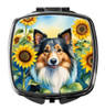 Sheltie in Sunflowers Compact Decorative Travel Makeup Mirror product image at NuMercy