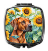 Rhodesian Ridgeback in Sunflowers Compact Decorative Travel Makeup Mirror product image at NuMercy
