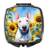 English Bull Terrier in Sunflowers Compact Decorative Travel Makeup Mirror DAC6071 product image at NuMercy