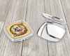 English Bulldog and Flowers Compact Decorative Travel Makeup Mirror DAC2107 product image at NuMercy 3