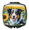 Border Collie in Sunflowers Compact Decorative Travel Makeup Mirror DAC6032 product image at NuMercy