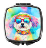 Bichon Frise Hippie Dawg Compact Decorative Travel Makeup Mirror DAC2463 product image at NuMercy