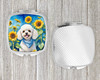 White Poodle in Sunflowers Compact Decorative Travel Makeup Mirror DAC6141 product image at NuMercy 4