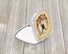 Fawn French Bulldog and Flowers Compact Decorative Travel Makeup Mirror product image at NuMercy 2