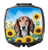 Saluki in Sunflowers Compact Decorative Travel Makeup Mirror product image at NuMercy