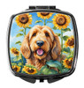 Otterhound in Sunflowers Compact Decorative Travel Makeup Mirror product image at NuMercy