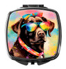 Chocolate Labrador Hippie Dawg Compact Decorative Travel Makeup Mirror DAC2524 product image at NuMercy
