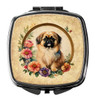 Pekingese and Flowers Compact Decorative Travel Makeup Mirror product image at NuMercy