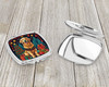 Golden Retriever Christmas Compact Decorative Travel Makeup Mirror product image at NuMercy 3