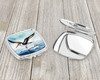 Black Skimmer Compact Decorative Travel Makeup Mirror product image at NuMercy 3