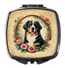 Bernese Mountain Dog and Flowers Compact Decorative Travel Makeup Mirror product image at NuMercy