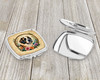 Saint Bernard and Flowers Compact Decorative Travel Makeup Mirror product image at NuMercy 3