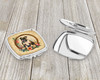 English Bulldog and Flowers Compact Decorative Travel Makeup Mirror DAC2106 product image at NuMercy 3