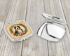 Bearded Collie and Flowers Compact Decorative Travel Makeup Mirror DAC2088 product image at NuMercy 3
