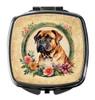 Dogue de Bordeaux and Flowers Compact Decorative Travel Makeup Mirror product image at NuMercy