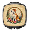 English Foxhound and Flowers Compact Decorative Travel Makeup Mirror product image at NuMercy
