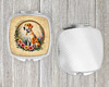 English Foxhound and Flowers Compact Decorative Travel Makeup Mirror product image at NuMercy 4