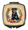Rottweiler and Flowers Compact Decorative Travel Makeup Mirror DAC2193 product image at NuMercy