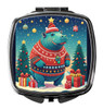 Hippopotamus Christmas Compact Decorative Travel Makeup Mirror product image at NuMercy