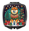 Akita Christmas Compact Decorative Travel Makeup Mirror product image at NuMercy