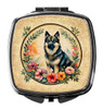 Norwegian Elkhound and Flowers Compact Decorative Travel Makeup Mirror product image at NuMercy