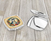Siberian Husky and Flowers Compact Decorative Travel Makeup Mirror product image at NuMercy 3