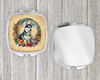 Siberian Husky and Flowers Compact Decorative Travel Makeup Mirror product image at NuMercy 4