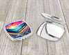 Colorful Annual Larkspur Compact Decorative Travel Makeup Mirror product image at NuMercy 3