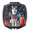 Siberian Husky Christmas Compact Decorative Travel Makeup Mirror product image at NuMercy