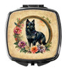 Schipperke and Flowers Compact Decorative Travel Makeup Mirror product image at NuMercy