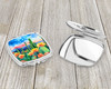 Arizona Saguaro Cactus Blossom in Watercolor Compact Decorative Travel Makeup Mirror DAC1626 product image at NuMercy 3