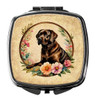 Chocolate Labrador Retriever and Flowers Compact Decorative Travel Makeup Mirror product image at NuMercy