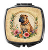 Shar Pei and Flowers Compact Decorative Travel Makeup Mirror product image at NuMercy