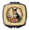 Lancashire Heeler and Flowers Compact Decorative Travel Makeup Mirror product image at NuMercy