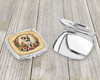 English Bulldog and Flowers Compact Decorative Travel Makeup Mirror DAC2109 product image at NuMercy 3