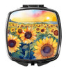 Kansas Sunflowers in Watercolor Compact Decorative Travel Makeup Mirror DAC1653 product image at NuMercy