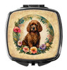 Irish Water Spaniel and Flowers Compact Decorative Travel Makeup Mirror product image at NuMercy