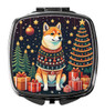 Shiba Inu Christmas Compact Decorative Travel Makeup Mirror product image at NuMercy