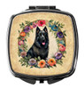 Belgian Sheepdog and Flowers Compact Decorative Travel Makeup Mirror product image at NuMercy