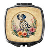 Dalmatian and Flowers Compact Decorative Travel Makeup Mirror product image at NuMercy