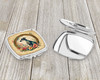Greyhound and Flowers Compact Decorative Travel Makeup Mirror product image at NuMercy 3