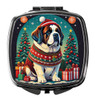 Saint Bernard Christmas Compact Decorative Travel Makeup Mirror product image at NuMercy