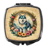 Alaskan Klee Kai and Flowers Compact Decorative Travel Makeup Mirror product image at NuMercy